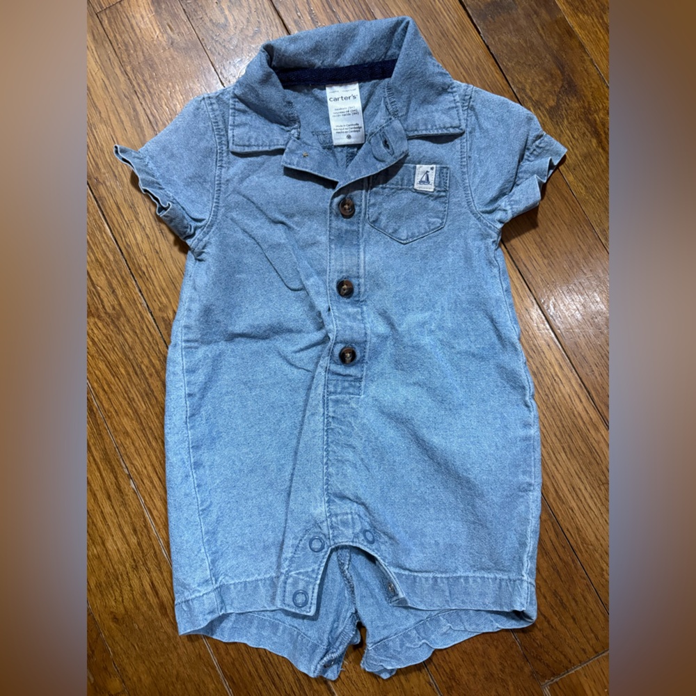 Carter's Blue Denim Kids Romper